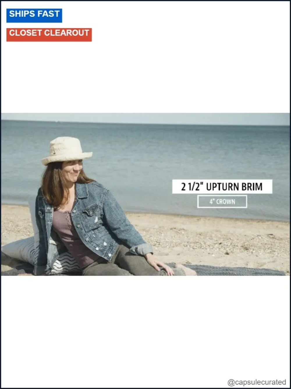 Women's Medium Brim Cotton Sun Hat UPF 50+ Fold-Over Brim Adjustable